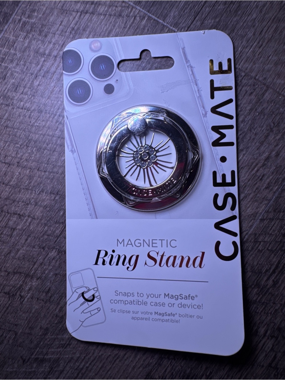 NEW case-mate Silver and White Magnetic Ring Stand